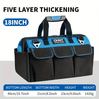 Multifunctional Tool Bag Thickened Large Capacity Waterproofed Wear-Resistant Toolkit MultiPocket Electrician Storage Bag