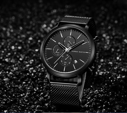 Top Men Watch Brand Business Style Stainless Steel Fashion Waterproof Sports Multifunctional Quartz Wristwatch Relogio Masculino