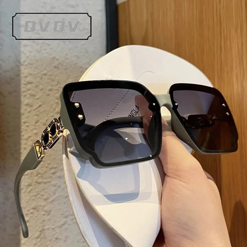 QVQV Luxury Elegant Women's Sungalsses Fashion New Oversized Square Sun Glasses Ladies Outdoor Drivin Shades Gafas De Sol UV400