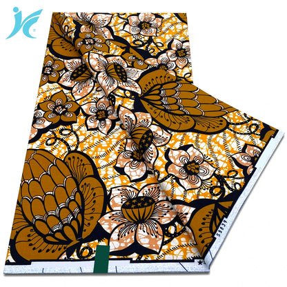 African Real Wax Prints Fabric Ankara Wax 100% Cotton Fabric Guaranteed Veritable Original Sewing Material