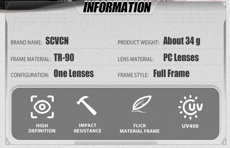 SCVCN Fashion Sports Running Glasses Outdoor Bicycle Drive Hiking Sunglasses Men MTB Cycling Sunglasses Women Road Bike Glasses