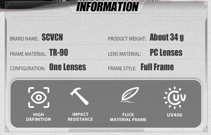 SCVCN Fashion Sports Running Glasses Outdoor Bicycle Drive Hiking Sunglasses Men MTB Cycling Sunglasses Women Road Bike Glasses