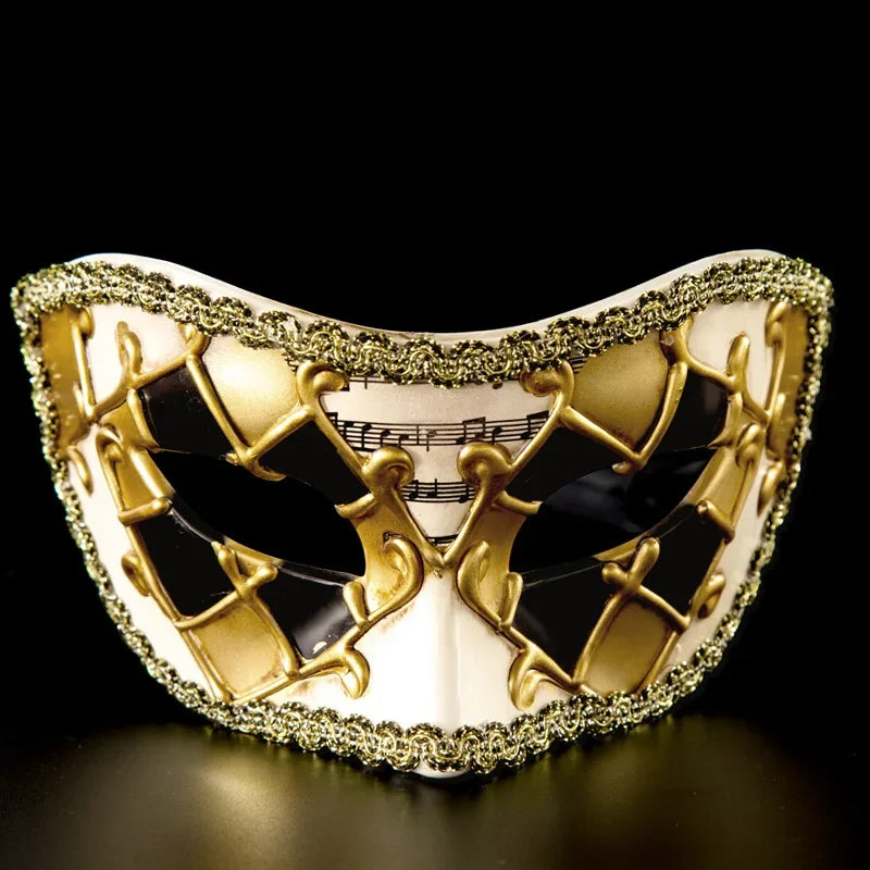 Retro Lace Edge Venetian Half Face Mask Funny Style for Halloween Celebrations Perfect Costume Prop for Masquerade Evening Party