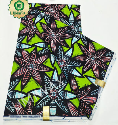 2025 Newest Ankara Real Wax Fabric Guaranteed Veritable African Wax Print Pagne Fabric 100% Cotton 6 Yards Ghana Style Dresses