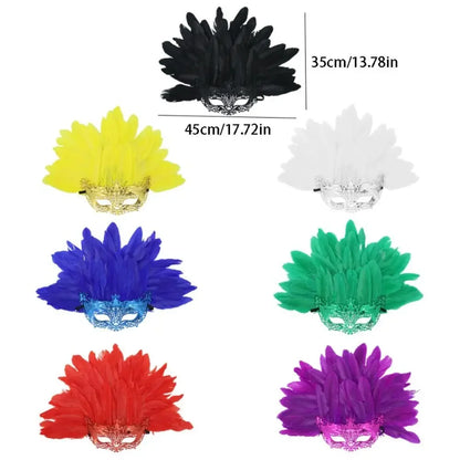 Novelty Feather Masquerade Mask Fashion Lightweight Halloween Mask Funny Personality Cosplay Mask Stage Performance