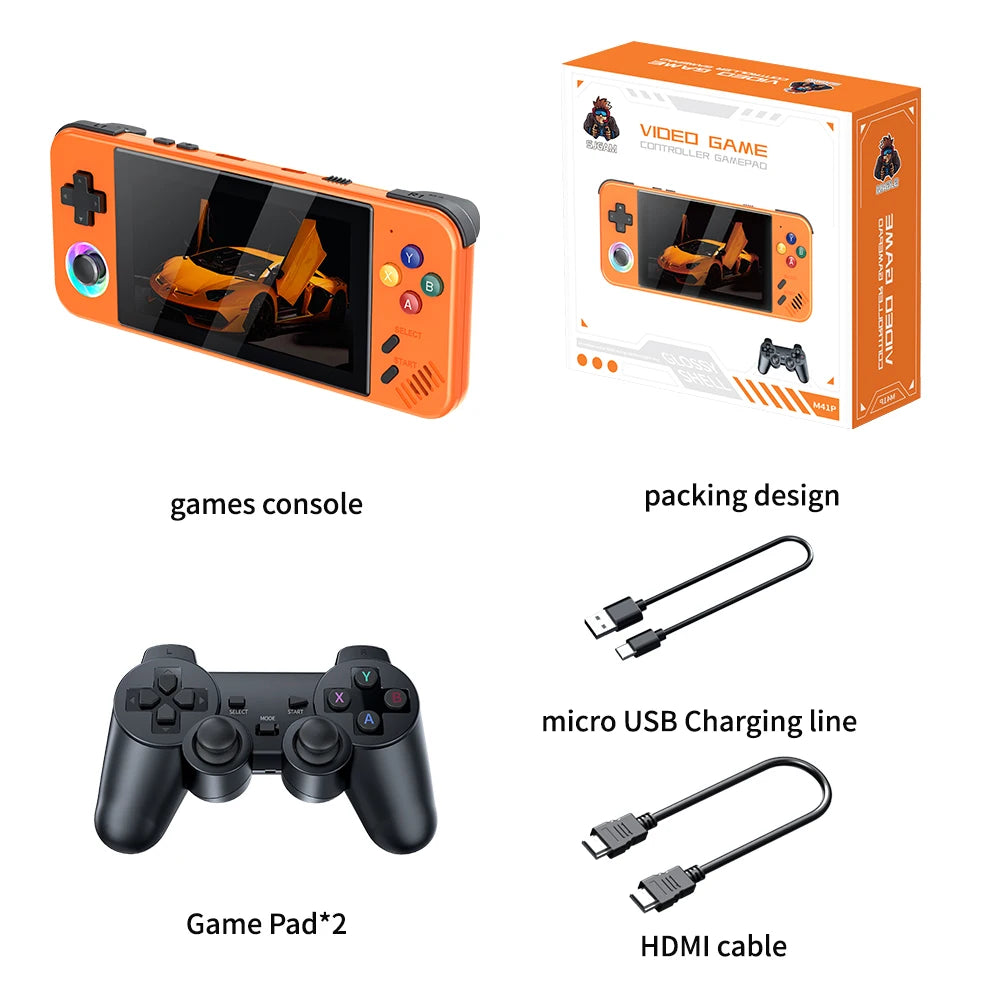 2026 M41P Retro Handheld Game Console Pocket 4.2 Inch IPS Built-in 30+ Emulators Portable Video Game Player 4K HD TV Output