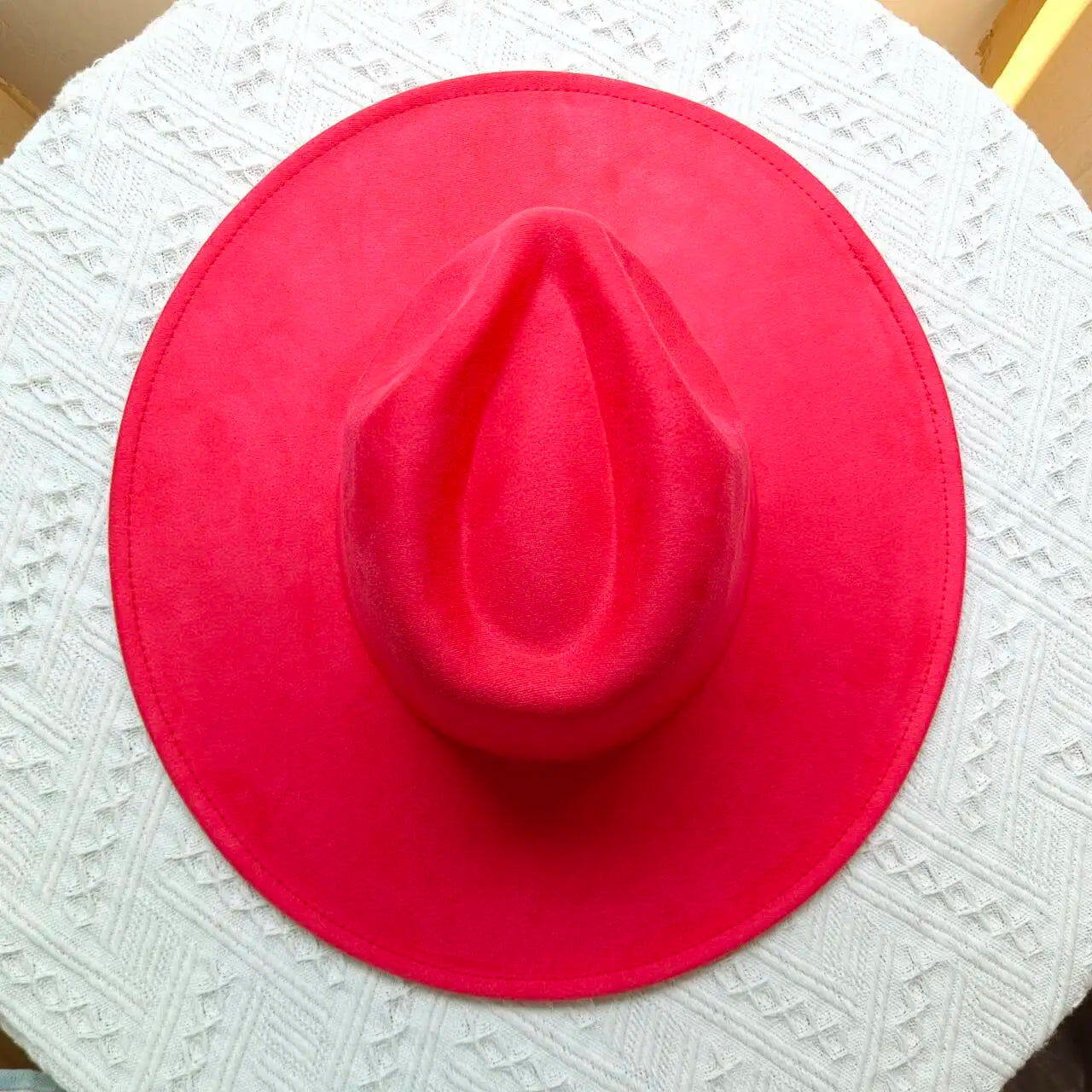 Suede Fedora Multicolor Heart-shaped Top 9.5cm Brim Men and Women Jazz Hat Panama Hat