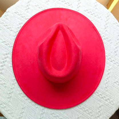 Suede Fedora Multicolor Heart-shaped Top 9.5cm Brim Men and Women Jazz Hat Panama Hat