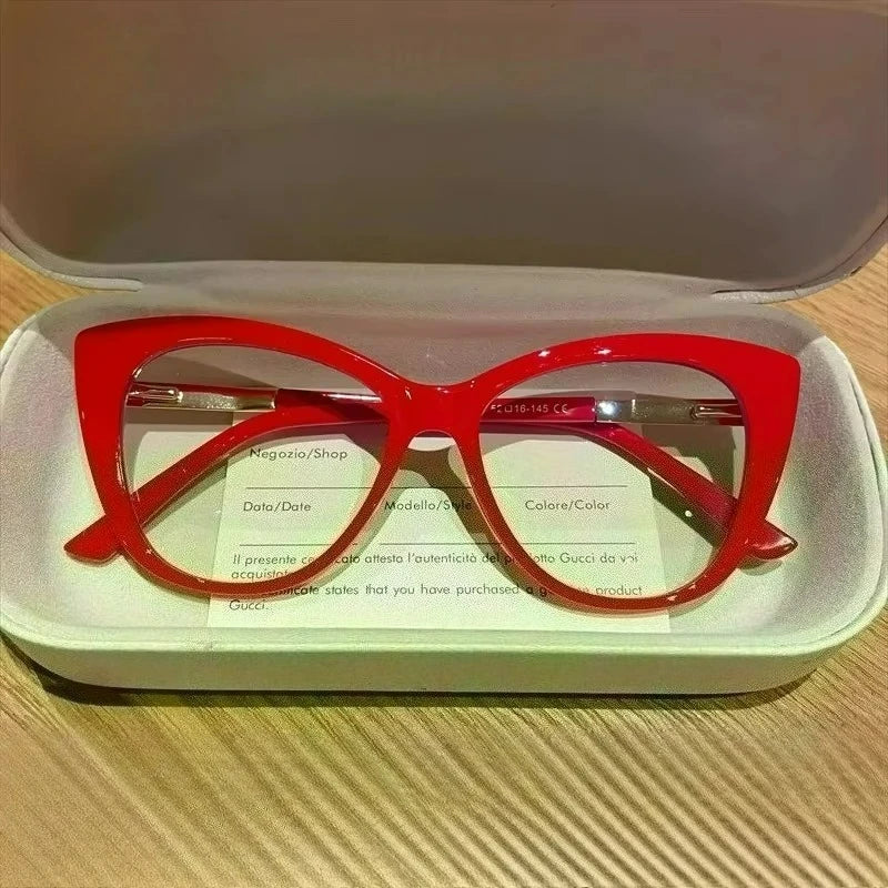 EYORA Fashionable Full Rim Cat Eye Reading Glasses Women Anti Blue Ray or Photochromic Progressive Prescription Optical Eyewear