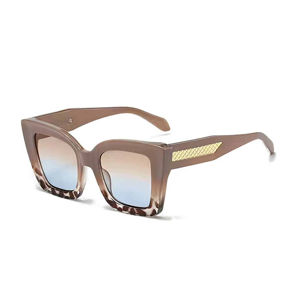 2025 New in Vintage Sunglasses for Women Fashion Square Frame Gradient Sunglasses with Golden Arrows for Women