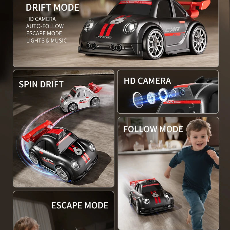 New 2026 Mini RC Car With FPV Camera Wifi With Screen Remote Control Follow Mode 2.4G Drift Car Racing RC Toy Gift For Children