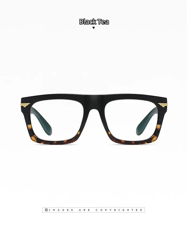 2022 Retro Big Square Frame Designer Reading Glasses Anti Blue Light Computer Eyeglasses Prescription Eyewear Diopters 0 to +6.0