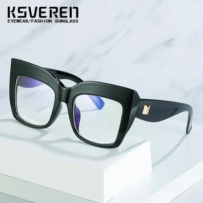 Square Anti Blue Light Reading Glasses Optical Lenses Prescription Glasses Frame Women Large Frame Cat Eye Presbyopic Glasses