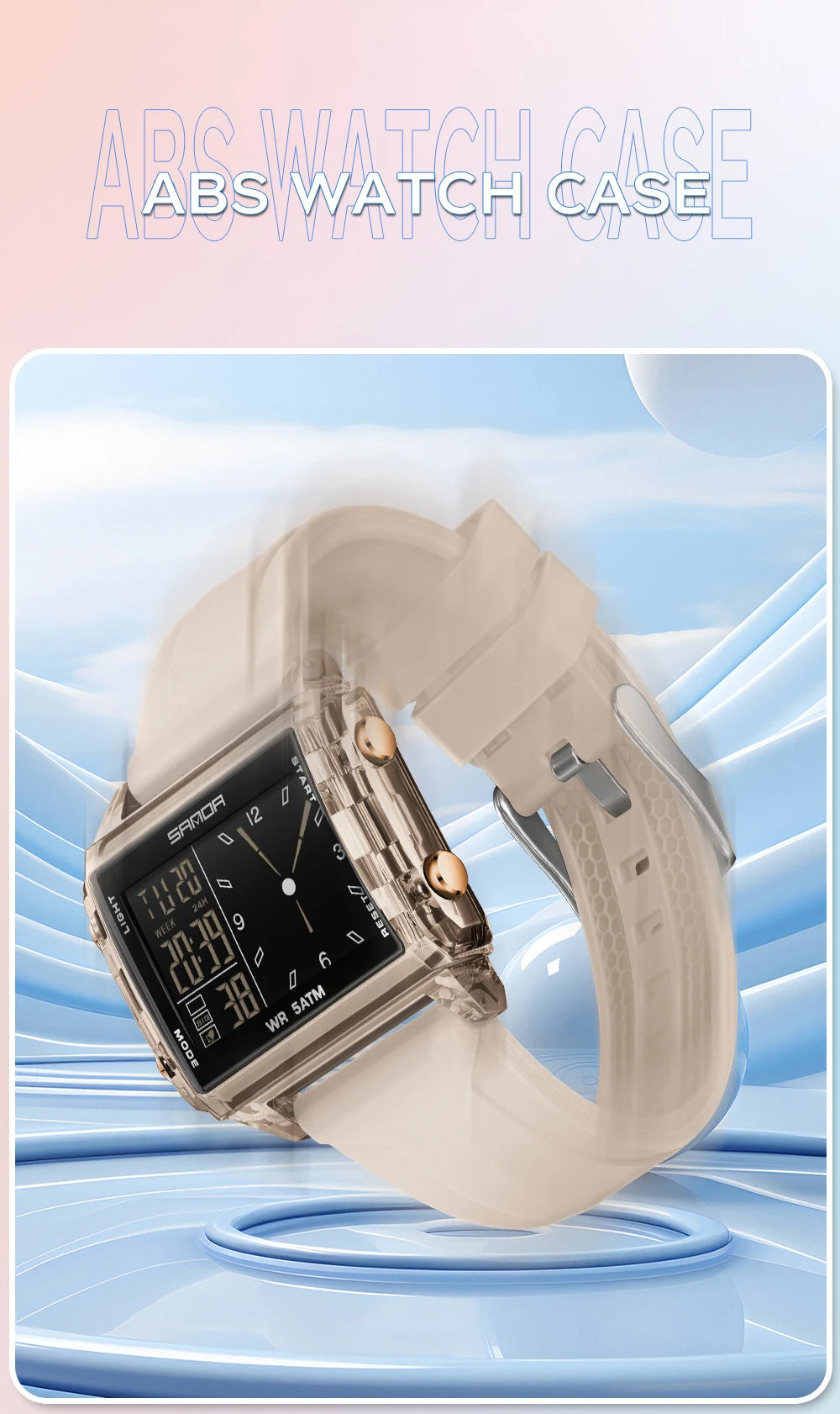 SANDA 6273 Fashion Electronic Watches for Man Luminous Calendar Waterproof Clock Outdoor Sports Casual Ladies Digital Wristwatch