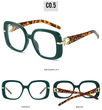 Square Large Anti Blue Light Reading Glasses Women Clear Lens Glasses Frames Finished Prescription Glasses Customized Diopter
