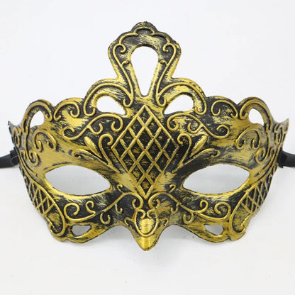 1pc Amazing Mask Antique Gold and Silver Jazz Flat Head Mask Ball Party Gathering Men and Women Cosplay Half Mask Decoration