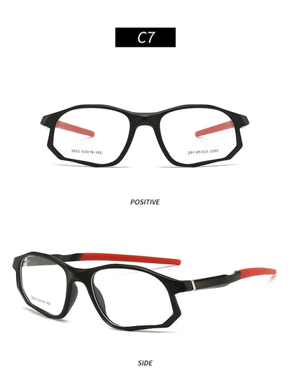 YIMARUILI New Fashion Sports Glasses Men and Women TR90 Spring Leg Design Big Face Optical Prescription Eyeglasses frame 5853