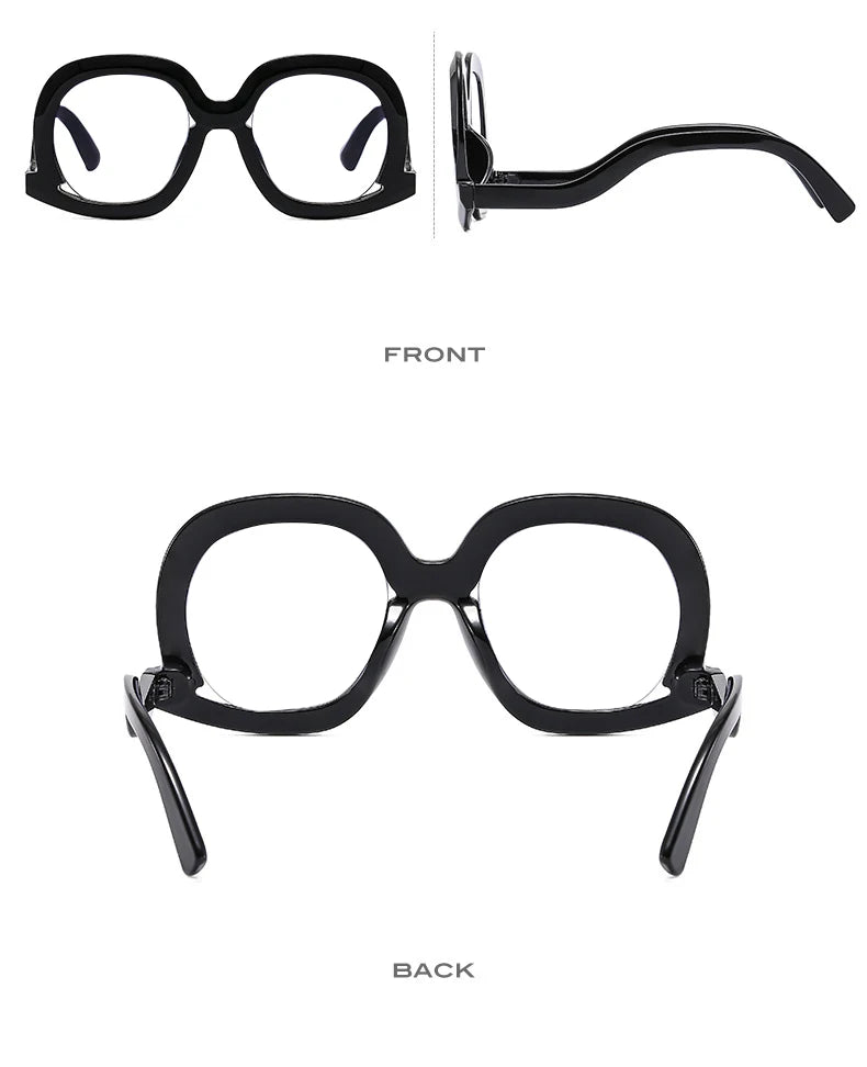 Fashion Unique Oval Blue Light Blocking Glasses Frame Women Large Colorful Gradient Eyeglasses Luxury Designer Reading Glasses