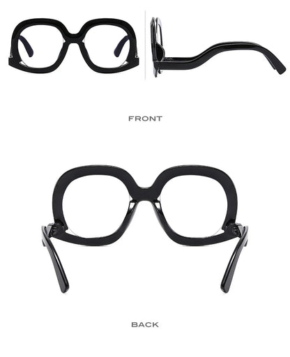 Fashion Unique Oval Blue Light Blocking Glasses Frame Women Large Colorful Gradient Eyeglasses Luxury Designer Reading Glasses