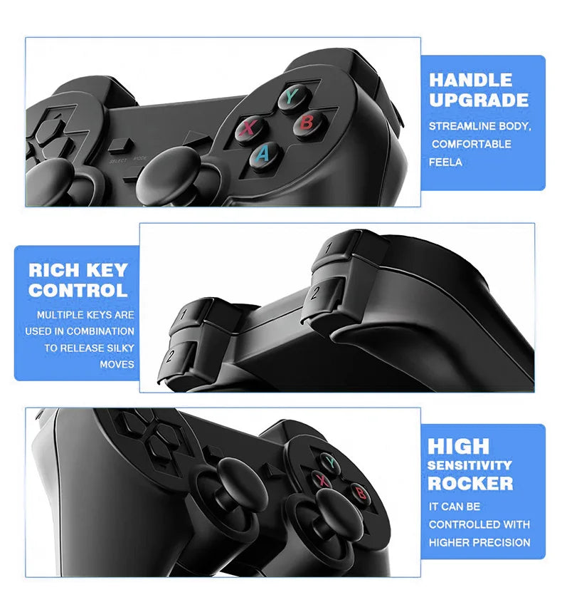 Upgraded M8 Video Game Console 64G 20000 Games Retro handheld Game Console Wireless Controller Lite 4K Game Stick For Xmas Gifts