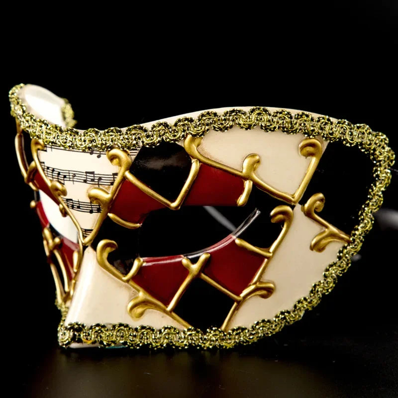 Retro Lace Edge Venetian Half Face Mask Funny Style for Halloween Celebrations Perfect Costume Prop for Masquerade Evening Party