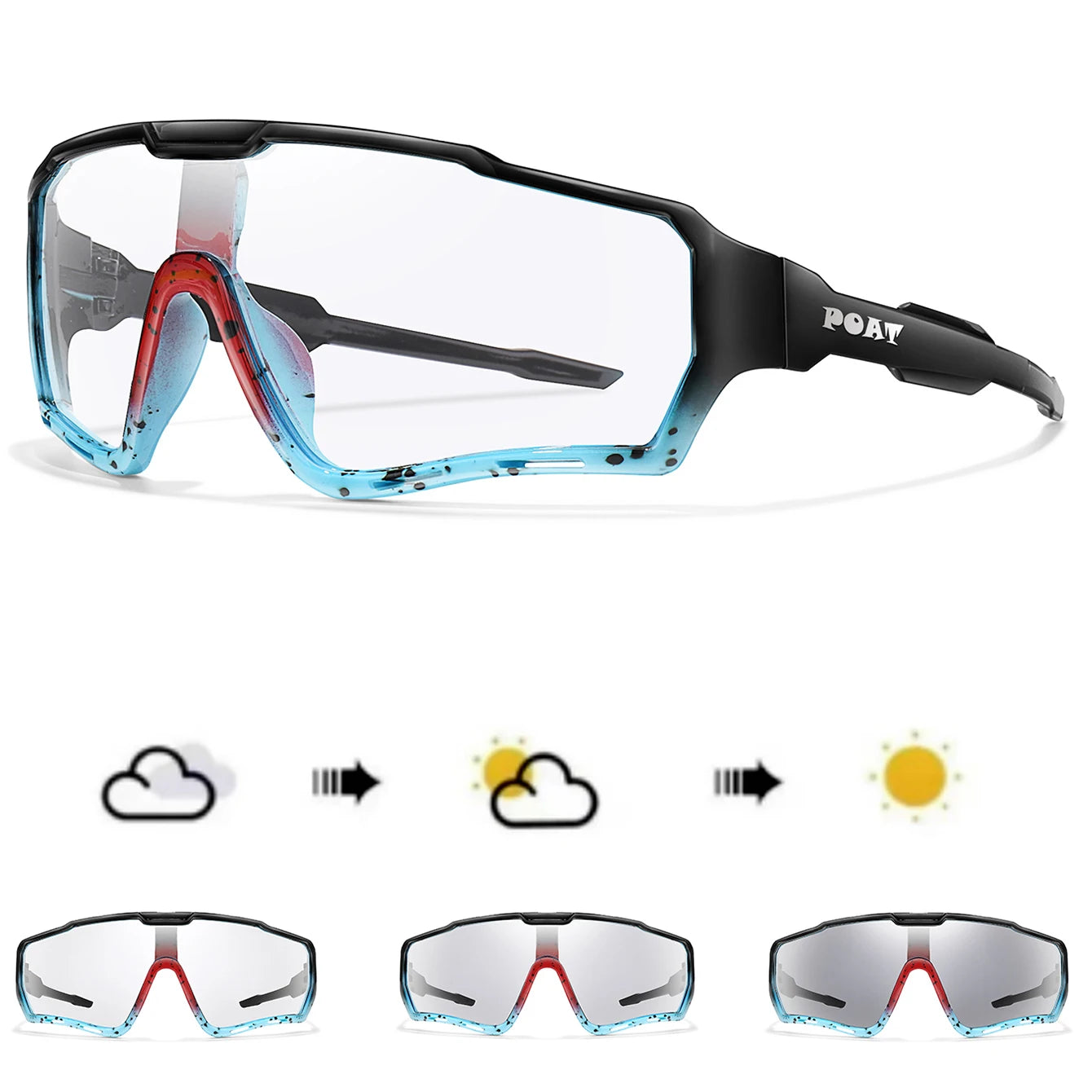POAT Brand Men Women MTB Bike Bicycle Photochromic Eyewear Cycling Fishing Running Glasses New Style Sunglasses Sports