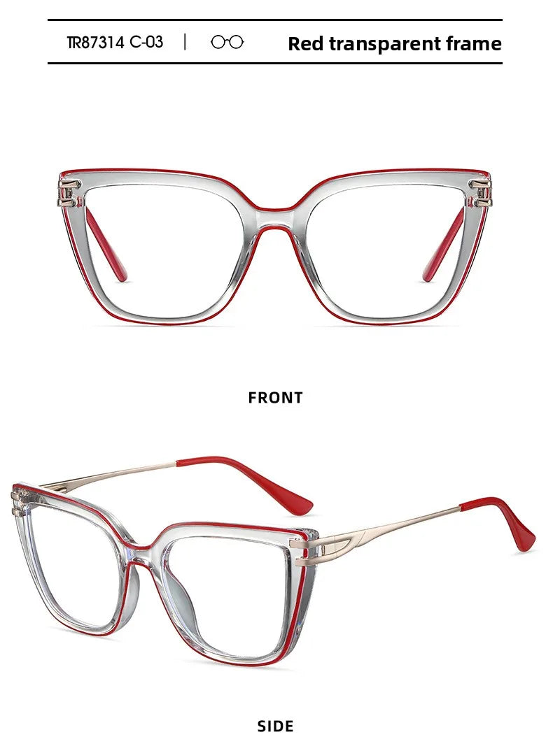 EYORA Currents Square Women Anti-Reflective Reading Glasses Anti Blue Light Myopia Eyewear Photochromic Prescription Eyewear