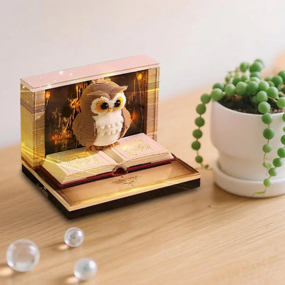 2026 Paper Sculpture Calendar 3D Owl Tear-off Calendar Paper Sculpture Art Memo Notepad Desk Calendar Sticky Notes Bookmark