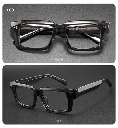 Thicken Acetate Glasses Frame Men Women Vintage Square Myopia Prescription Eyeglasses Frame Reading Glasses Luxury Brand Eyewear