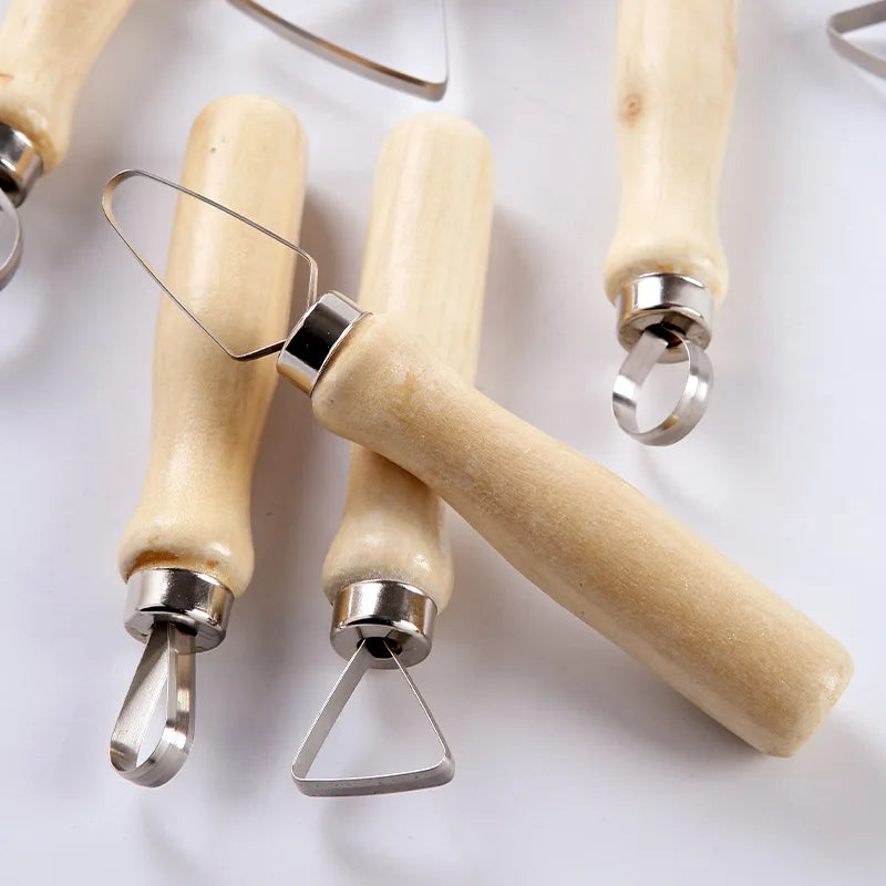 Pottery tools clay clay manual single-head repair round 10-piece stainless steel sharpening knife big head knife