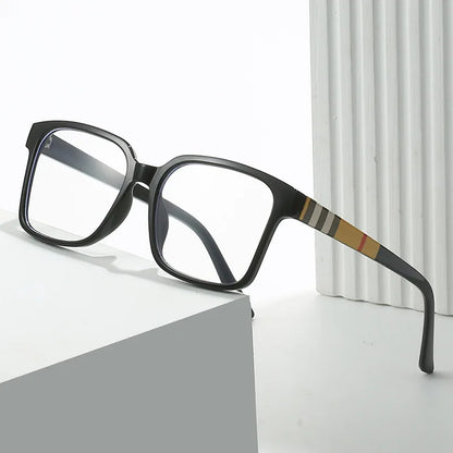 Brand Designer Retro Square Anti Blue Light Reading Glasses Women Men  Stripe Female Eyeglasses Computer Presbyopia Eyeglasse