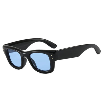 JNPCXI New Square Rivets Women Gradient Sunglasses Shades UV400 Fashion Black Tea Men Trending Sun Glasses
