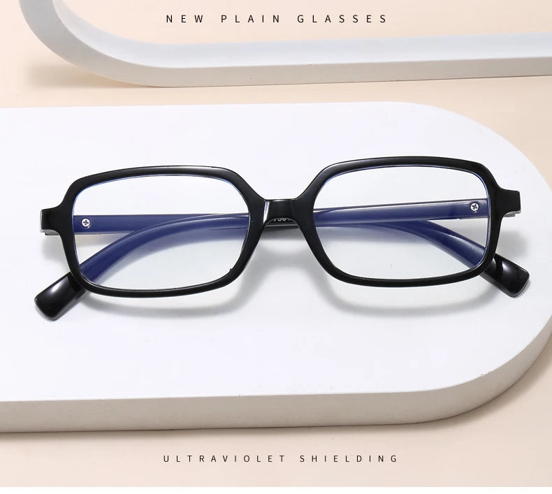 4pcs New Fashion Women Small Square Eyeglasses Frame Outdoor Casual Eyeglasses Anti Blue Light Eyewear Rivet Glasses Unisex