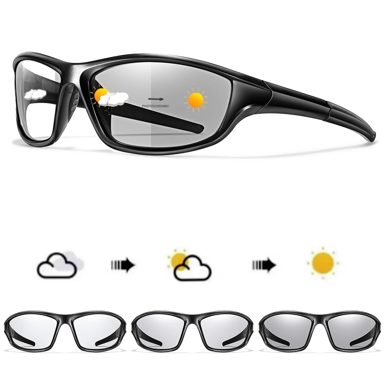 New Style Photochromic Cycling Eyewear Men Women MTB Bike Running Fishing Glasses Comfortable Brand Bicycle Goggles UV400