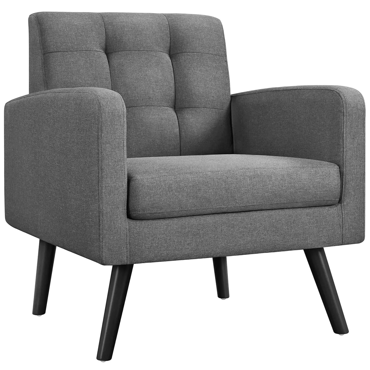 Modern Living Room Chair, Mid-Century Armchair Button Tufted Back and Wood Legs, Vintage Lounge Chair for, Customized