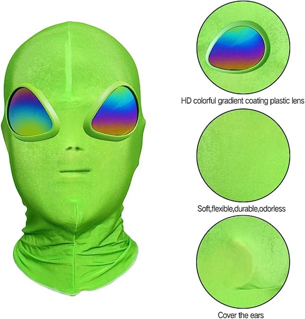 New Alien Halloween Mask Alien Role Play Costume Party, Humorous and Funny Alien 3D Adult Full Face Mask