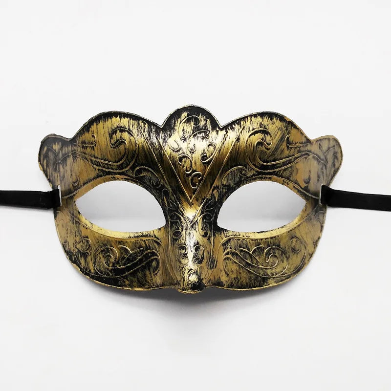 1pc Amazing Mask Antique Gold and Silver Jazz Flat Head Mask Ball Party Gathering Men and Women Cosplay Half Mask Decoration