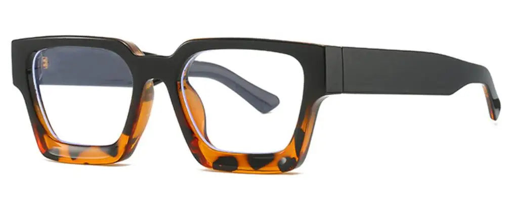 Oversized Square Reading Glasses For Women Brand Designer Blue Light Blocking Eyeglasses Green Leopard Prescription Glasses Men
