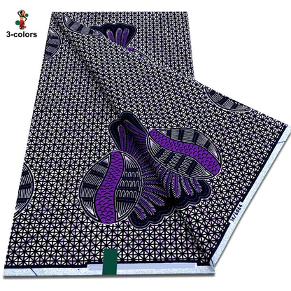 New Arrival High Quality Original 100% Cotton Wax Print Guaranteed Veritable Ankara African Real Wax Fabric Soft Pagne for Dress