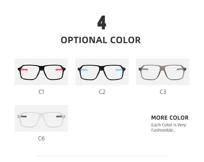 Men Sports Glasses Square Blue Light Myopia Prescription Eyeglasses Reading TR90 Trendy Photochromic Lens Mtb Bicycle Eyewear +1
