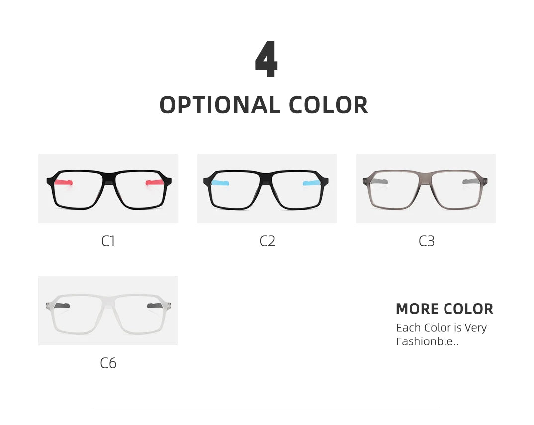 Men Sports Glasses Square Blue Light Myopia Prescription Eyeglasses Reading TR90 Trendy Photochromic Lens Mtb Bicycle Eyewear +1