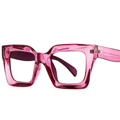 Vintage Oversized Square Anti Blue Light Reading Glasses Women Men Trending Optical Eyewear Finished Hyperopia Eyeglasses +2 +5