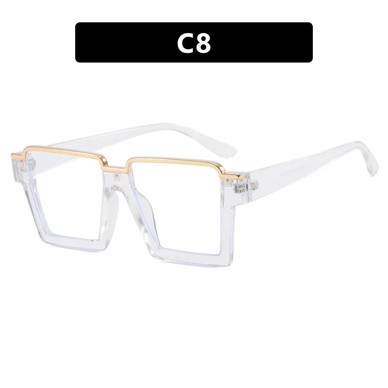 R57411 Brand Designer Half Frame Reading Glasses Lady Luxury Clear Eyewear Men Square Presbyopic Eyeglass Dioptric +50~+350