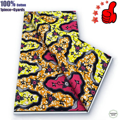 Guaranteed Veritable African Real Wax Prints Fabric Ghana Style Ankara Wax Tissu Pagne 100%Cotton Soft Design Nigeria Wax Fabric