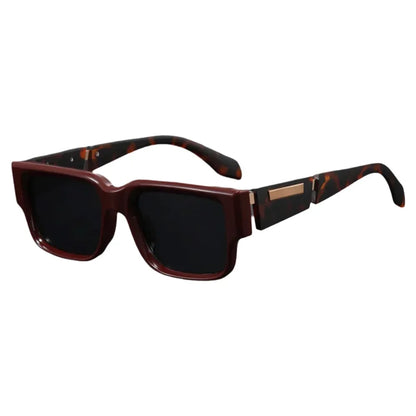 2025 New Vintage Oversized Square Sunglasses [1PCS Set Thick Frame Face Slimming Trendy Sun Glasses Street Style Windproof UV