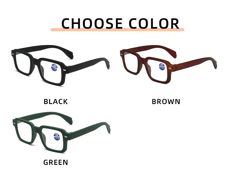 Fashion Women Reading Glasses Square Plastic Computer Anti-Blue Light Women Men Presbyopia Hyperopia Eyeglasses +1.0 +1.5 +2.0