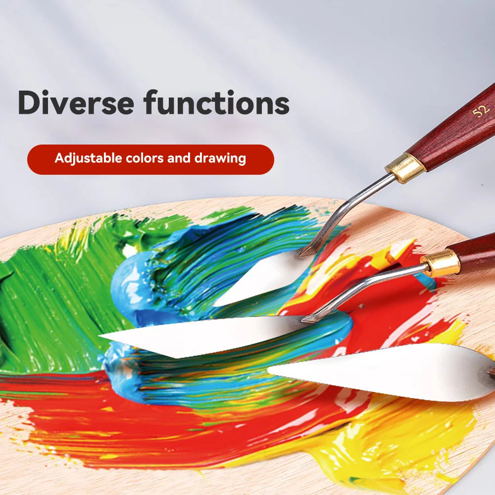 7Pcs/Set Stainless Steel Oil Painting Knives Artist Crafts Spatula Palette Knife Oil Painting Mixing Knife Scraper Art Tools