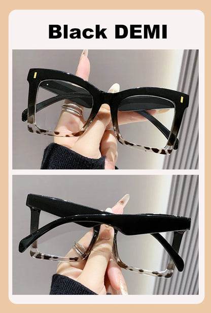 Retro Oversized Square Prescription Eyewear 2025 New Trendy Reading Glasses for Men Women Luxury HD Lens Presbyopia Spectacles