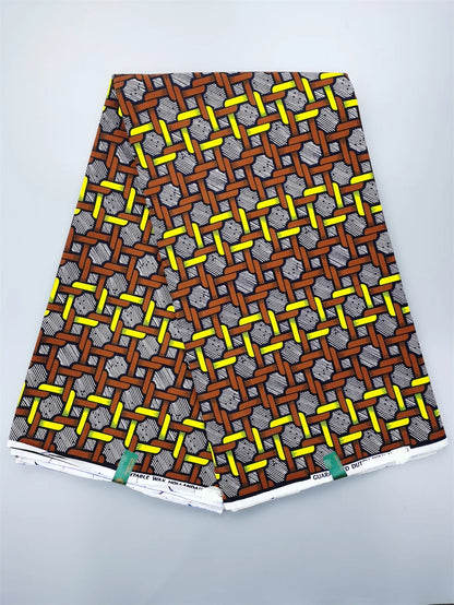 Dutch Hollandais Printed Fabric for African Classical Dress Veritable Real Wax Guaranteed 100% Cotton 6 Yards