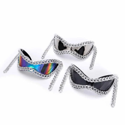 Luxury designer Trendy Metal Chain Frame Women Sunglasses 2000s All Matching Cool SunGlasses UV400 Lenses Eyewear Punk glasses